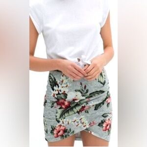Zara Draped Tropical Floral Mini Skirt Size Medium